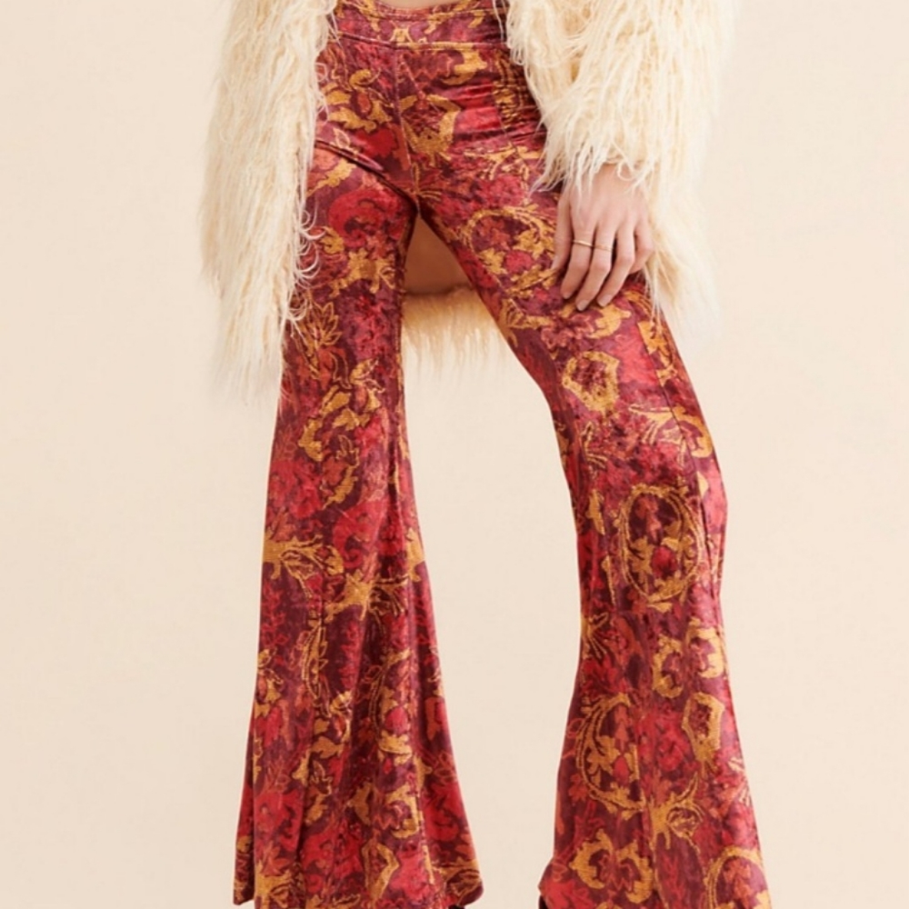 Free People Multicolor Floral Flare Pants